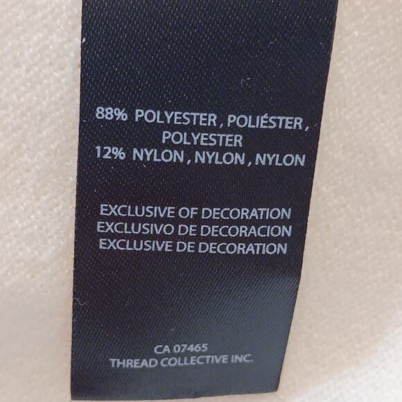 Y2K Bebe Sweater Large Rhinestone Turtleneck White Pearls Logo Super Soft NWT - Picture 6 of 10